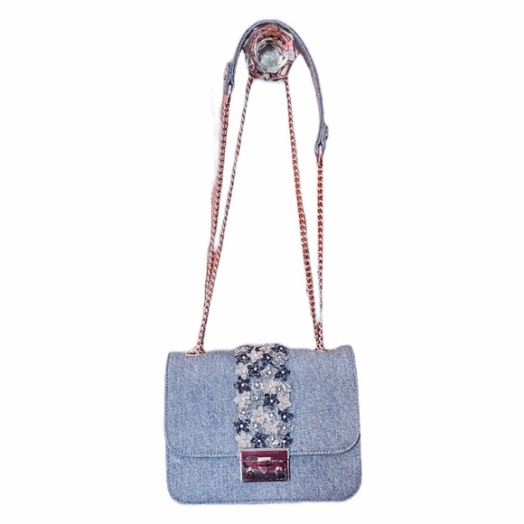 INC International Concepts Handbags - I.N.C International Concepts Blue Denim Floral Purse